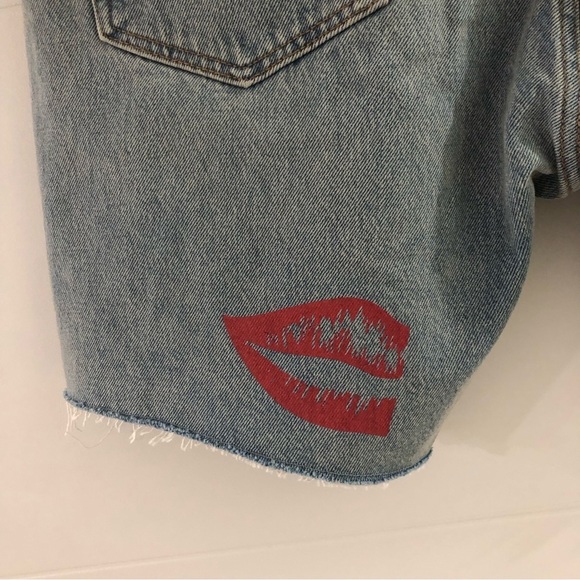 NWT Men’s Levi’s Premium 501 ‘93 Denim Shorts Retro 90’s Look Graphics Size 33 - Picture 5 of 11